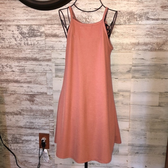 Wallflower peach dress summer dress flowy mini dress size medium halter dress - Picture 5 of 6
